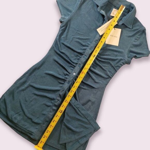 *nwt* With Jéan Alexa Blue Ruched Dress - Picture 8 of 11